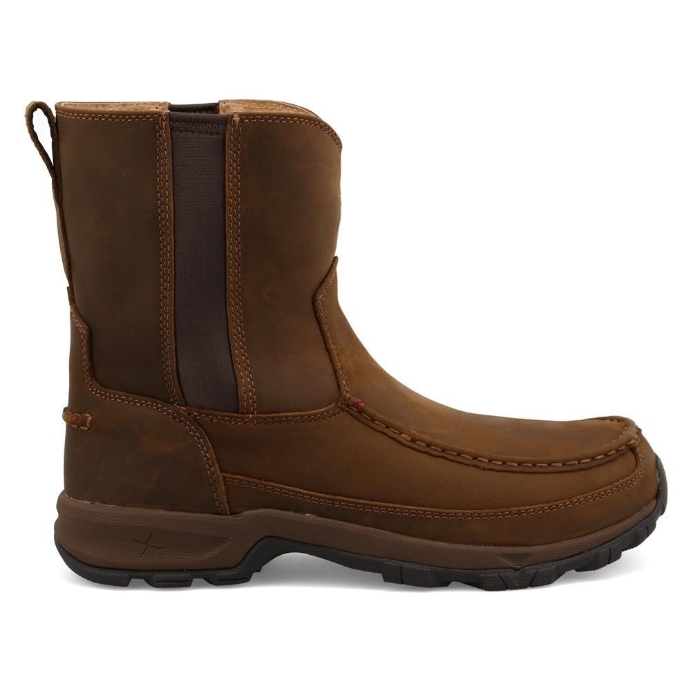 Twisted X Men's 8" Pull-On Hiker Size 10M Distressed Saddle‎ Work Boots MHKB003